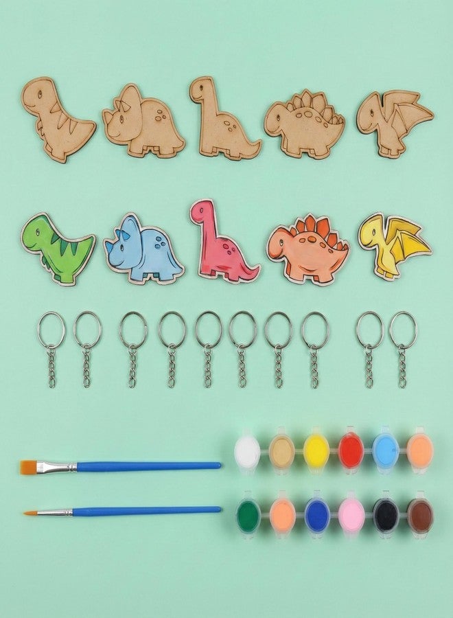 HOBBY INDIA DIY Keychain Fridge Magnet Painting Kit for Kids & Adult | Creative Art & Craft Set Gift for Girls & Boys | Cute Resin Activity Key Chain Making | Fun Birthday & Home Decor (Dinosour) - Image 4